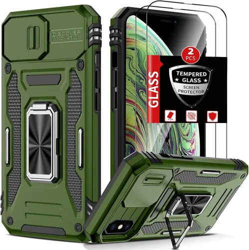 Miniatura 40 de Funda para iPhone 12 Pro Max con 2 protectores de pantalla, cubierta deslizante integrada para cámara para 12Pro Max, funda para teléfono