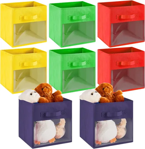 Miniatura 8 de Marsui 8 cubos de almacenamiento con ventana transparente de 11 pulgadas, cubos organizadores para armario, habitación del bebé, sala