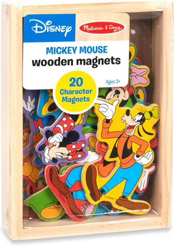 Miniatura 6 de Melissa & Doug Imanes de madera de personajes de Mickey Mouse de Disney (20 piezas), juguetes para fanáticos de Disney, imanes de nevera de Mickey