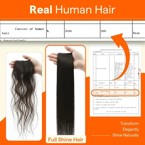 Miniatura 2 de Full Shine Ktip - Extensiones de cabello humano, 22 pulgadas, 1.76 onzas, 50 hebras de color 1 negro azabache, cabello lacio natural, mezcla sin