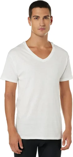 Miniatura 3 de Hanes Camiseta interior de algodón sin etiqueta con cuello en V para hombre, paquete múltiple