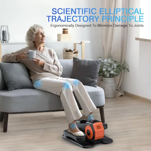 Miniatura 5 de Elíptica debajo del escritorio, ejercitador elíptico de piernas para personas mayores, elíptica portátil para el hogar con control remoto y 12