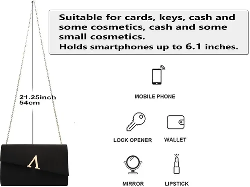 Miniatura 2 de BWKUNOLF Bolso de noche para mujer, bolso de mano para mujer, bolso de boda para fiesta de graduación, boda, cóctel, baile de graduación
