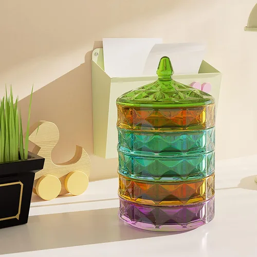 Miniatura 7 de Molde de silicona para tarro con tapa, caja de almacenamiento de silicona apilable de varias capas para fundición de resina epoxi, caja