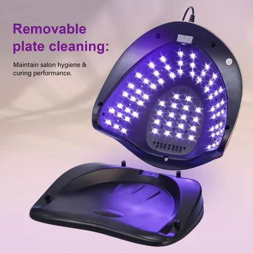Miniatura 6 de Lámpara de uñas profesional de 300 W, secado rápido, sensor de movimiento automático, 4 ajustes de temporizador, cobertura uniforme de 72 LED
