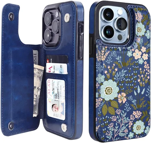 Miniatura 25 de uCOLOR Funda compatible con iPhone 13 Pro Max de 6.7 pulgadas con ranura para tarjetero, función atril, doble cierre magnético y diseño de bloqueo