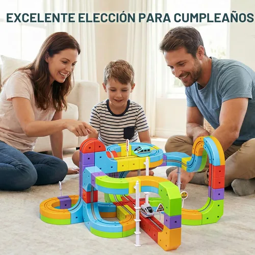 Miniatura 8 de klick - Juego de tren eléctrico de raíles 3D con pista de carreras mágica flexible para niños de 3, 4, 5, 6, 7, 8 años, pista de carreras de autos
