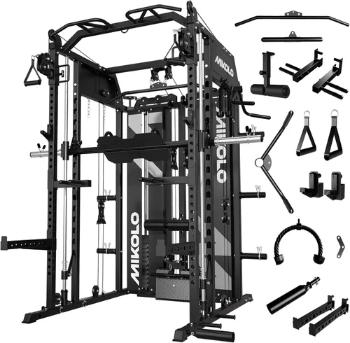 Miniatura 12 de Mikolo Smith - Máquina con pila de pesas, sistema de gimnasio en casa con sistema de gimnasio en casa con tracción LAT y cruce de cables, entrenador