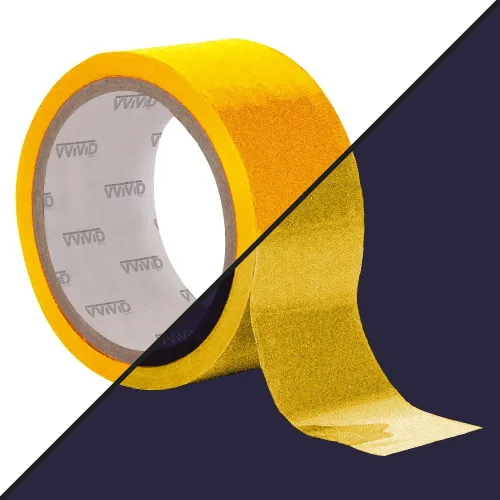 VViViD DECO65 - Rollo de cinta adhesiva permanente de oro amarillo reflectante para manualidades (1 pulgada x 25 pies)