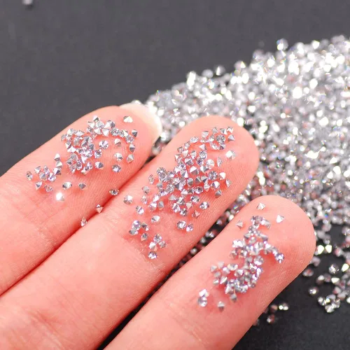 Miniatura 12 de 5000 cuentas de diamantes de imitación de cristal de diamante ultra mini de 0.044 pulgadas con parte trasera plana, cristales iridiscentes, brillo