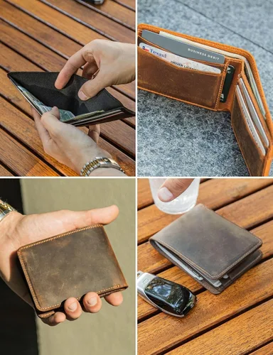 Miniatura 37 de Carteras de cuero genuino hechas a mano, tarjeteros minimalistas y fundas para pasaporte, regalo hecho a mano