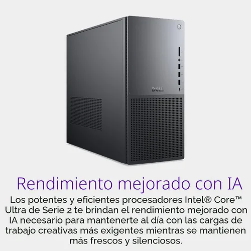 Miniatura 2 de Dell Tower Plus EBT2250 Desktop - Intel Core Ultra 7 265, SSD de 1 TB, 32 GB de RAM DDR5, Intel UHD, 1 año de servicio in situ y 6 meses de Dell