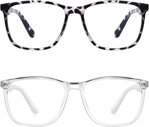 Paquete de 2 lentes con bloqueo de luz azul para hombres y mujeres para lectura de computadora, juegos, teléfonos de televisión, anteojos