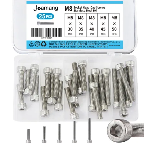 Miniatura 9 de Tornillos de cabeza de botón M8 x 0.472 in, 0.630 in, 0.709 in, 0.787 in, 0.984 in, acero inoxidable 304, unidad hexagonal Allen métrica, acabado