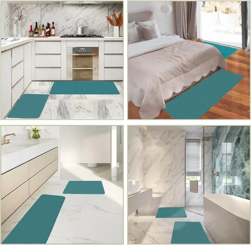 Miniatura 40 de Alfombra de baño pequeña de 12 x 18 pulgadas, lavable y absorbente, antideslizante, alfombra de baño de felpilla gruesa y suave para baño, ducha