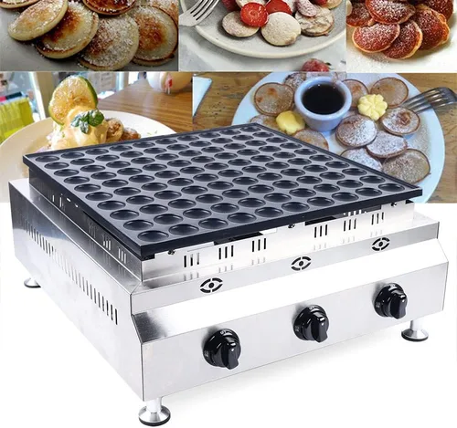 Miniatura 8 de Mini máquina para hacer panqueques holandeses de 100 agujeros, antiadherente de gas LPG Takoyaki, 110 V 1600 W, máquina para hacer gofres