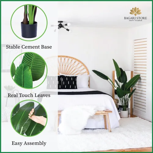 Miniatura 8 de Una planta artificial de seda en maceta de 5 pies, árbol de palmera ave del paraíso de Bagari