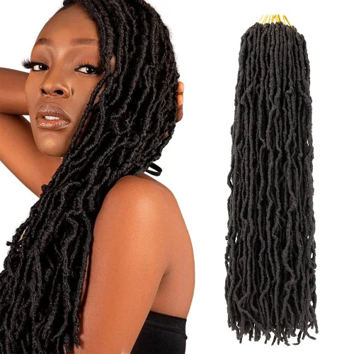 Miniatura 25 de Umylar - Paquetes de 7 rastas sintéticas de ganchillo de 24 pulgadas / 61 cm., extensiones de rastas suaves de diosa, cabello sintético de ganchillo