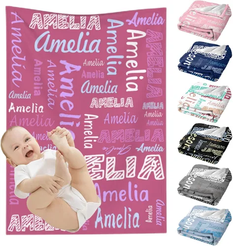 Miniatura 24 de Mantas de bebé personalizadas para niñas y niños, regalos personalizados para bebés, niñas y niños