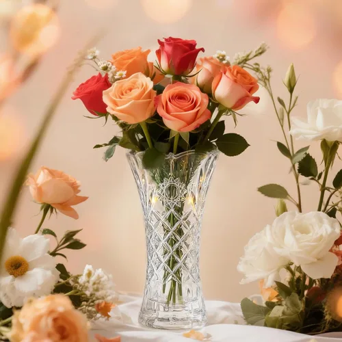 Miniatura 12 de Kanpura Florero de cristal transparente de 7.6 pulgadas, jarrón de cristal grueso para flores y decoración navideña, diseño de girasol (1 unidad)
