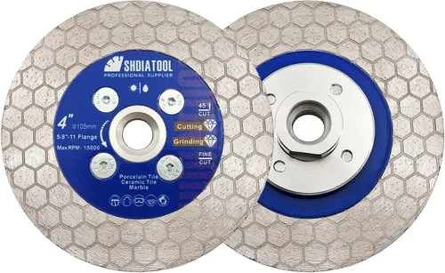 Miniatura 15 de SHDIATOOL Hoja de sierra de diamante de 4 pulgadas, rueda de disco de molienda de corte de azulejos de 4.134 in para piedra artificial de granito