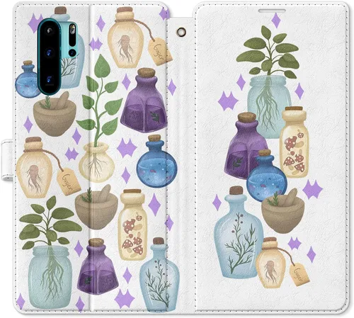 Miniatura 8 de Funda de repuesto para Huawei P30 Pro P30 Mate 30 Pro Mate 30 Mate 20 Pro Mate 20 Magnético Fast Food Art Salsa Folio Popcorn PU Cuero Tarjetero