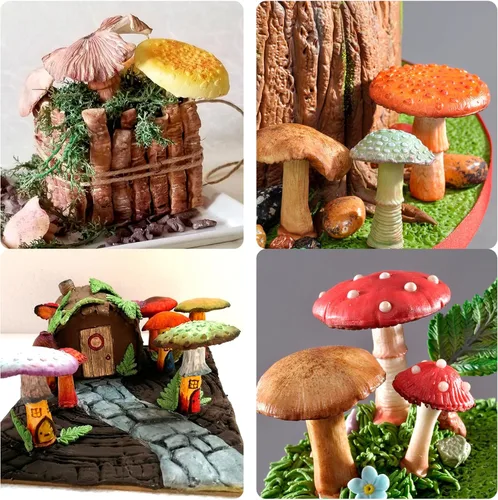 Miniatura 4 de Molde de hongos para chocolate, hongos ginkgo biloba, moldes de silicona para hongos Porcini Veiner Fondant, molde para hornear para decoración