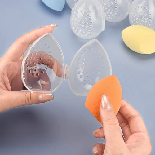 Miniatura 5 de Paquete de 4 esponjas de maquillaje para licuadora de belleza, estuche de viaje para secar y almacenar maquillaje esponja de base de belleza