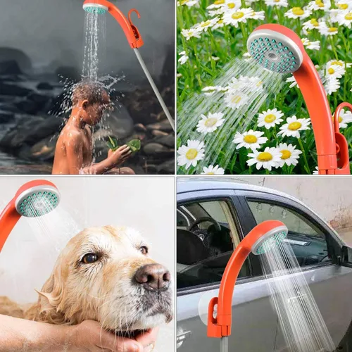 Miniatura 4 de 2019 Ducha portátil para campamento, bomba de ducha compacta con batería recargable USB desmontable, cabezal de ducha de mano al aire libre