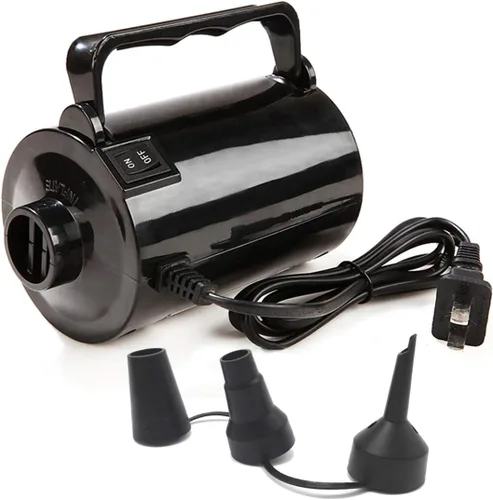 Miniatura 8 de Artigarden Bomba de aire eléctrica portátil de 460W, bomba de aire de llenado rápido de 45CFM 2.1PSI con manguera, 5 boquillas, bomba Negro brillante