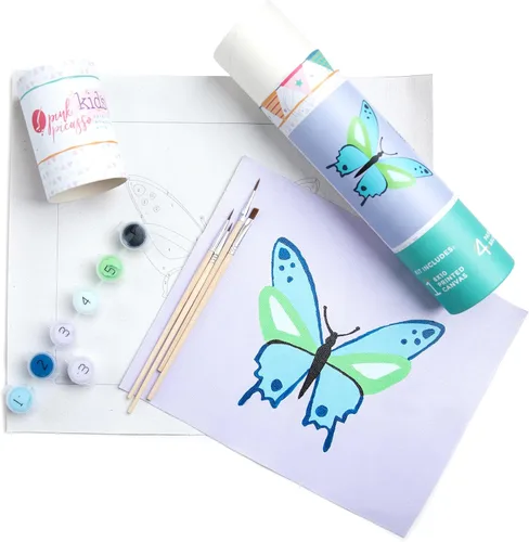 Pink Picasso Kits de pintura por números para niños de 8 a 12 años | Kit de manualidades para niños principiantes de bricolaje, pintura acrílica,