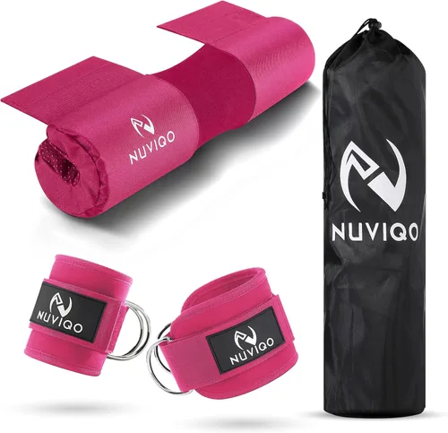 Miniatura 8 de Almohadilla para Barra y 2 Correas de Tobillo para Máquina de Cable - Accesorios de Gimnasio para Mujeres y Hombres - Perfecta para Patadas