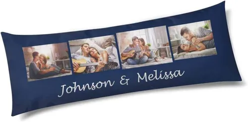 Miniatura 18 de InterestPrint Funda de almohada corporal personalizada de 21 x 60 pulgadas, con nombre de imagen, imagen, texto, funda de almohada corporal para N.º