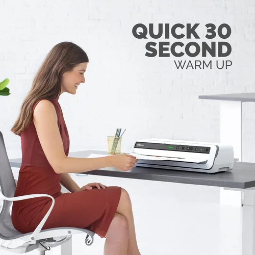 Miniatura 3 de Fellowes Máquina laminadora térmica Venus™ 125 con kit de inicio de bolsa de laminación, 12.5 pulgadas, calentamiento rápido de 30-60 segundos
