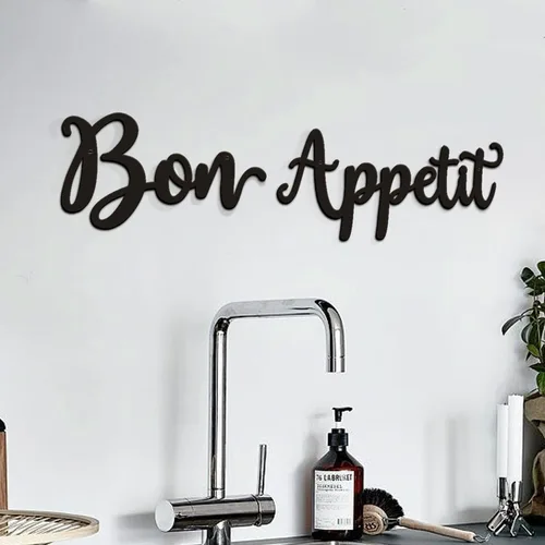 Bon Appetit - Letrero de pared de metal Bon Appetit, arte de pared de cocina de granja, comedor, cocina, letreros colgantes para regalo de