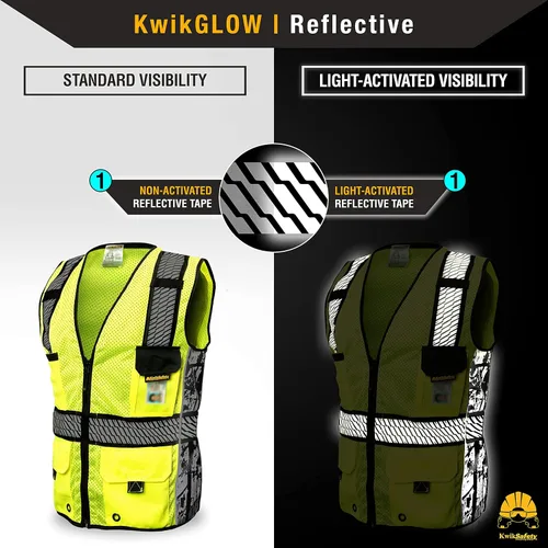Miniatura 3 de KwikSafety - Charlotte, NC - RoadBOSS Econ & Premium Safety Vest Class 2 Reflective Vest ANSI OSHA Safety Vest for Men