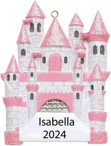 Santa Tell Me Adorno de Navidad de castillo de princesa 2025, decoración personalizada para árbol, regalo personalizado para niñas, hija, niño