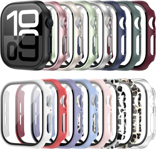 Miniatura 12 de Paquete de 16 fundas rígidas de PC para Apple Watch de 38 mm Series 3 2 con protector de pantalla de vidrio templado, cubierta protectora