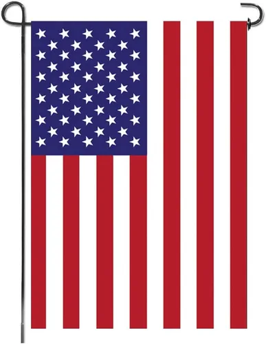 URSKYTOUS Bandera de jardín americana pequeña bandera americana de doble cara de 12 x 18 pulgadas, resistente a la intemperie, banderas patrióticas