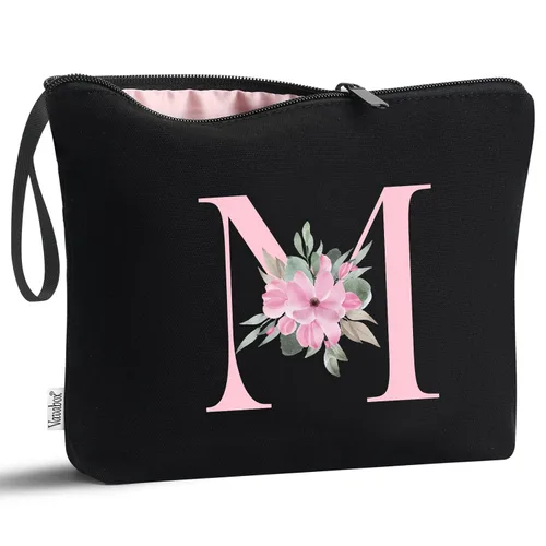 Vavabox A-Z Bolsa de maquillaje personalizada, regalos de cumpleaños para mujeres y mamá, regalos para mejor amiga, bolsa de cosméticos para novia