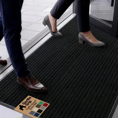 Miniatura 34 de GORILLA GRIP Tapete impermeable para puerta de protección de tráfico, tapetes de entrada resistentes, respaldo fuerte, alfombras comerciales