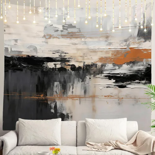 Miniatura 62 de Shrahala Tapiz de pared de hojas de arce otoñal, hojas rojas llameantes, fondo negro, tapiz grande para colgar en la pared, tapiz decorativo