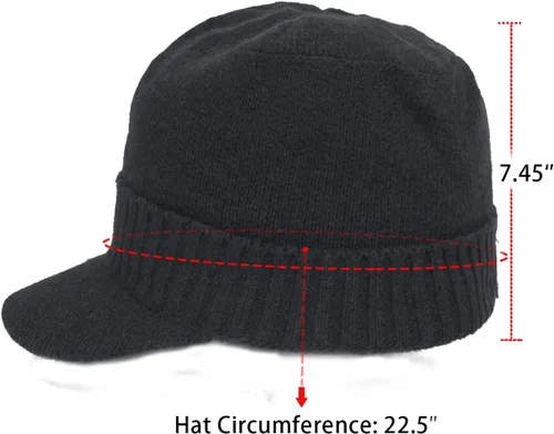 Miniatura 35 de Dahlia Gorro para hombre con visera - lana, sombrero de invierno con borde, forro polar