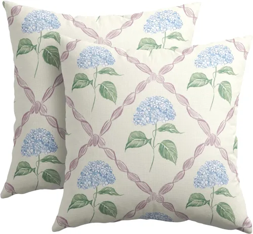 Miniatura 9 de Kawani Fundas de almohada de conejo de Pascua de 16x16 pulgadas, juego de 2 fundas de almohada decorativas de conejo negro floral de Pascua