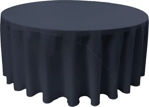 Miniatura 184 de LA Linen - Mantel redondo lavable de popelina de poliéster, resistente a manchas y arrugas, 51", mantel de tela para comedor, cocina, fiesta, Negro