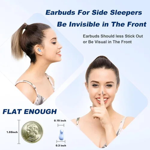 Miniatura 2 de Xmenha Auriculares invisibles inalámbricos Bluetooth para dormir pequeños auriculares para dormir de lado