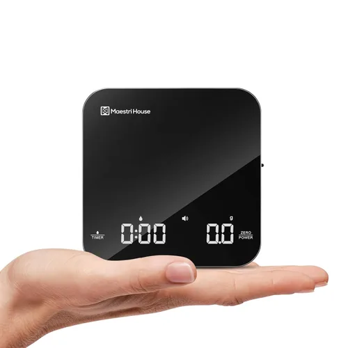 Miniatura 8 de Báscula Mini de Café Maestri House con Temporizador, Báscula de Espresso Recargable USB-C, Báscula Precisa de 2kg/0.1g para Espresso y Café de Blanco