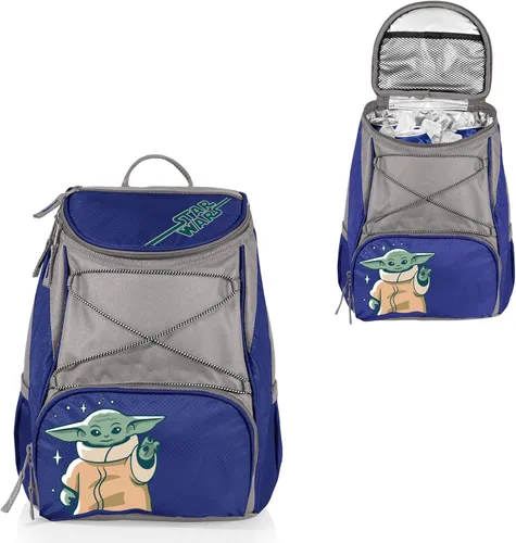 Miniatura 2 de ONIVA - a Picnic Time brand - Mochila térmica Star Wars PTX - Mochila suave y fresca - Bolsa de almuerzo aislada Star Wars Mandalorian Grogu - Azul
