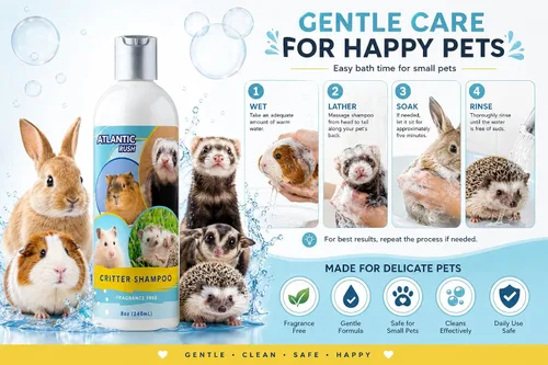 Miniatura 3 de Critter Champú para mascotas pequeñas - Champú sin fragancia animal y detergente - Champú para piel sensible para hurones, conejillos de indias
