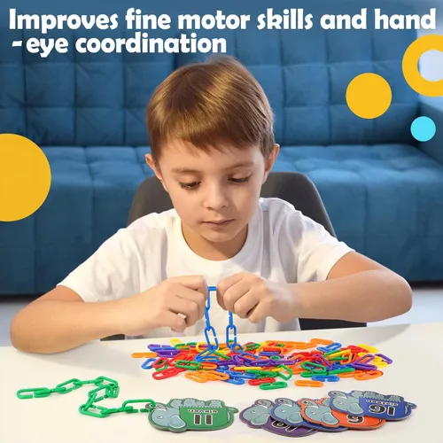 Miniatura 2 de Aizweb Juego de 240 ganchos de plástico con clips en C, kit de actividades de conteo y enlace, juguetes sensoriales para niños pequeños, desarrolla